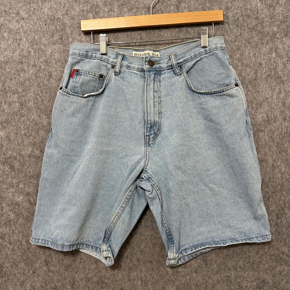 Vintage Bugle Boy Jeans Mens Size 33 Blue Denim Shorts Light Wash